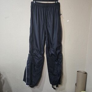 Harley-Davidson Pants Mens Medium Black Motorcycle Riding Rain Nylon Overpants